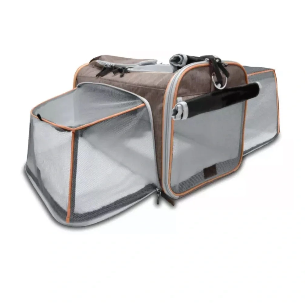 Brown Pet Carrier with Wheels